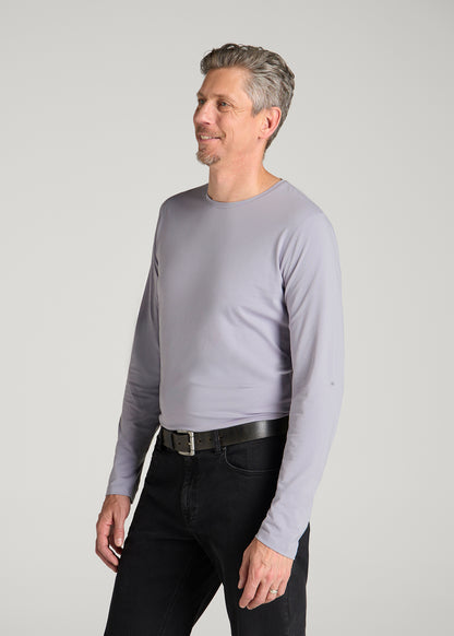 The Essential Slim Fit Long Sleeve Tee for Tall Men in Dusty Lilac