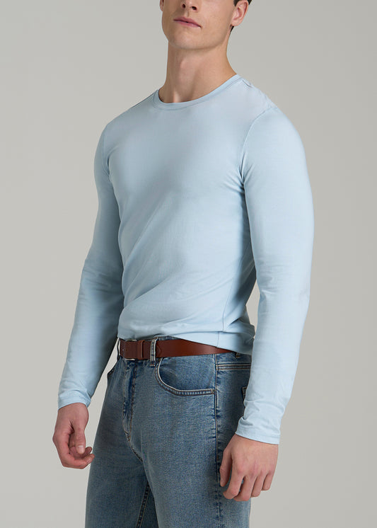 The Essential SLIM-FIT Long Sleeve Tee for Tall Men in Ice Blue