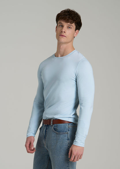 The Essential SLIM-FIT Long Sleeve Tee for Tall Men in Ice Blue