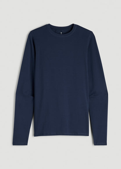 The Essential Slim Fit Long Sleeve Tee for Tall Men in Navy