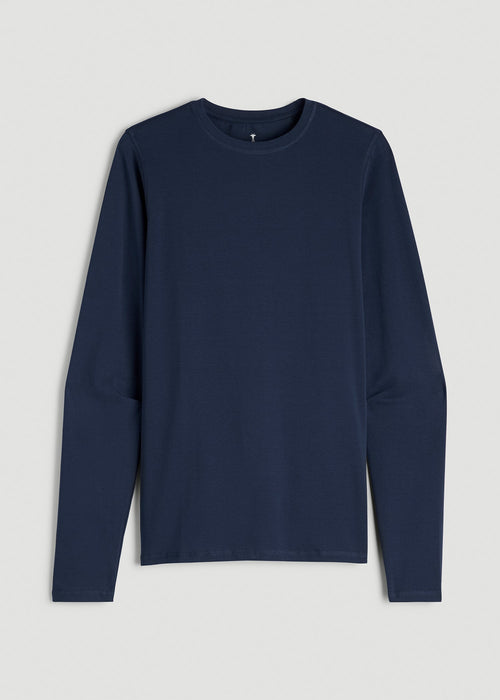 The Essential Slim Fit Long Sleeve Tee for Tall Men in Navy