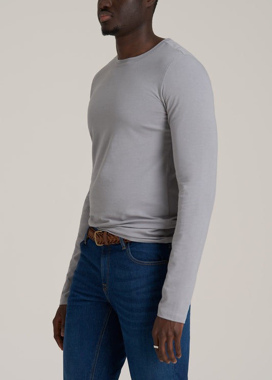 Original Essentials SLIM-FIT Long Sleeve Tall Men's T-Shirt in Sustained Grey