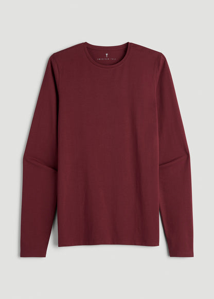 Essential Tees Slim Fit Long Sleeve Tee for Tall Men in Tawny Port