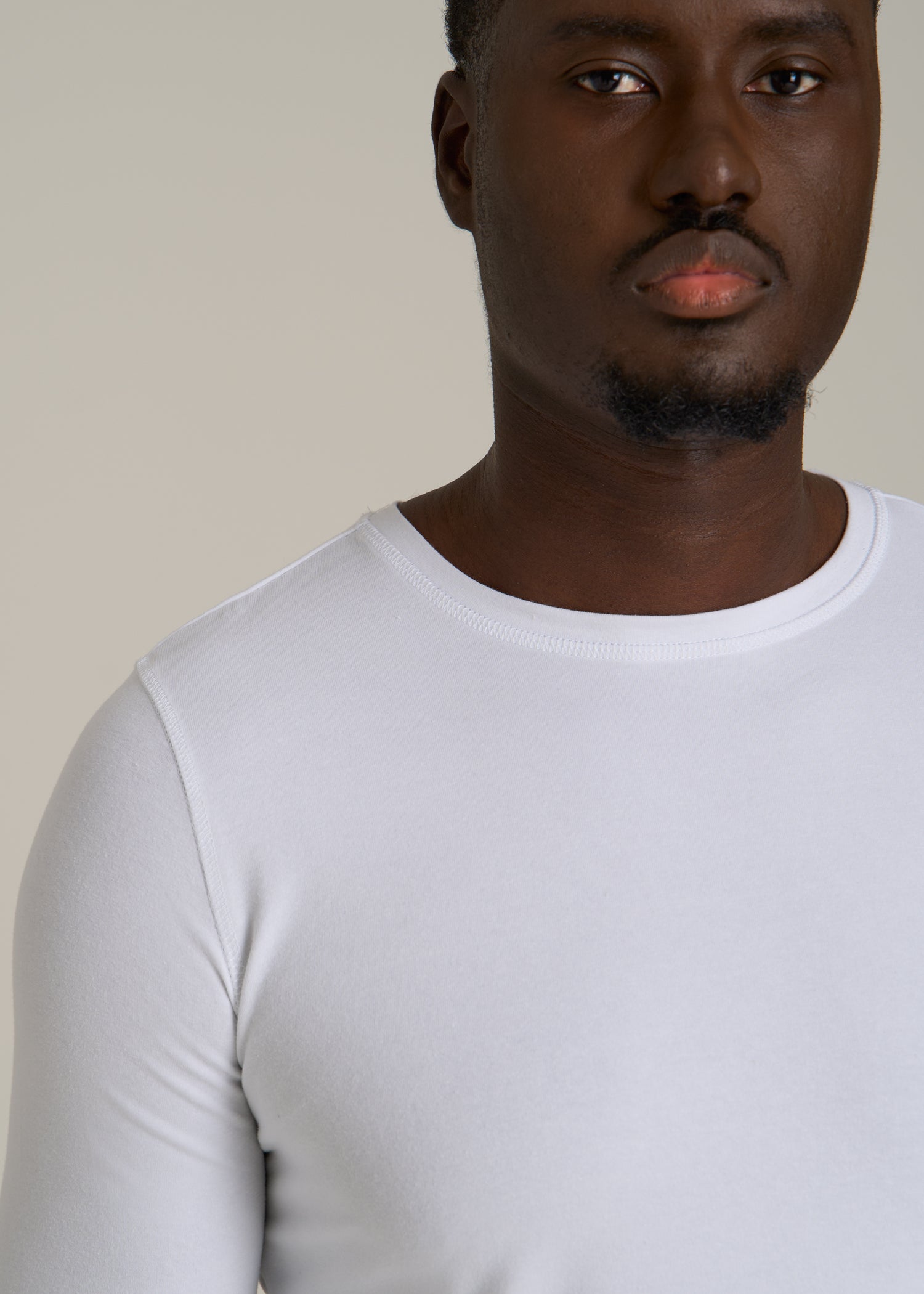 The Essential SLIM-FIT Long Sleeve Tee for Tall Men in White