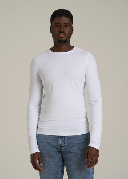 The Essential SLIM-FIT Long Sleeve Tee for Tall Men in White