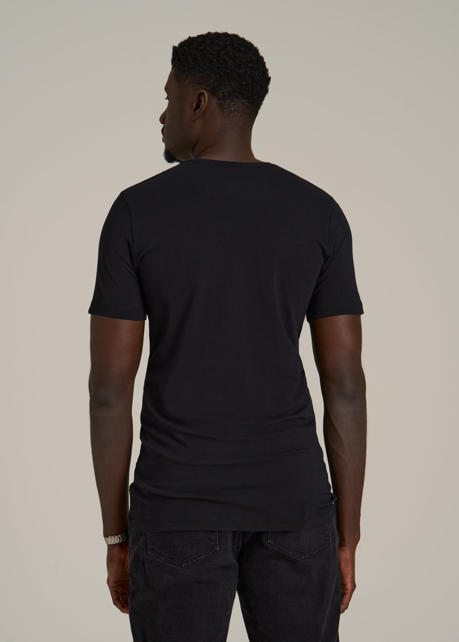 The Essential SLIM-FIT Crewneck Tee for Tall Men in Black