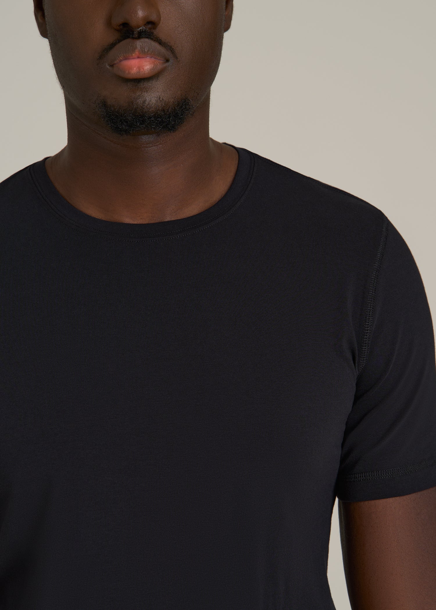 The Essential SLIM-FIT Crewneck Tee for Tall Men in Black