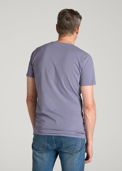 The Essential Slim Fit Crewneck Tee for Tall Men in Blue Granite