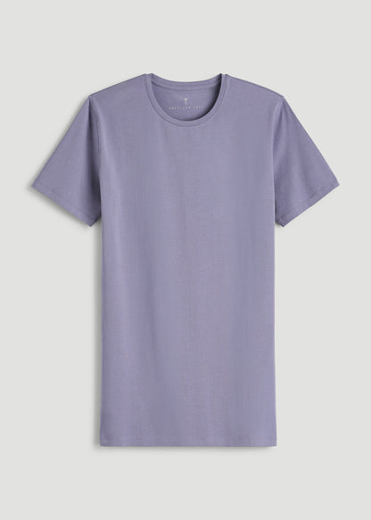 The Essential Slim Fit Crewneck Tee for Tall Men in Blue Granite