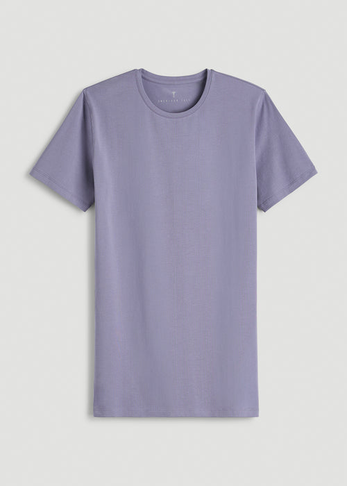 The Essential Slim Fit Crewneck Tee for Tall Men in Blue Granite