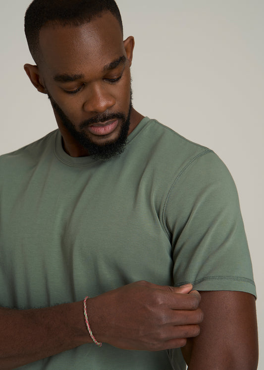 The Essential SLIM-FIT Crewneck Tee for Tall Men in Dark Seagrass