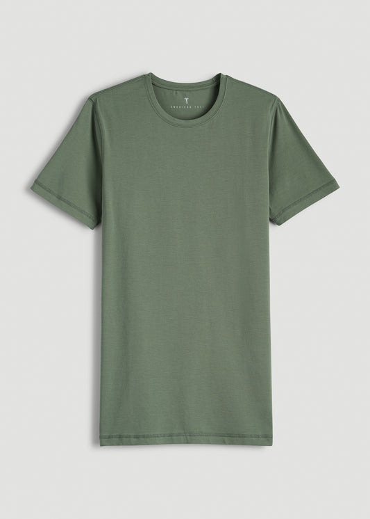 The Essential SLIM-FIT Crewneck Tee for Tall Men in Dark Seagrass