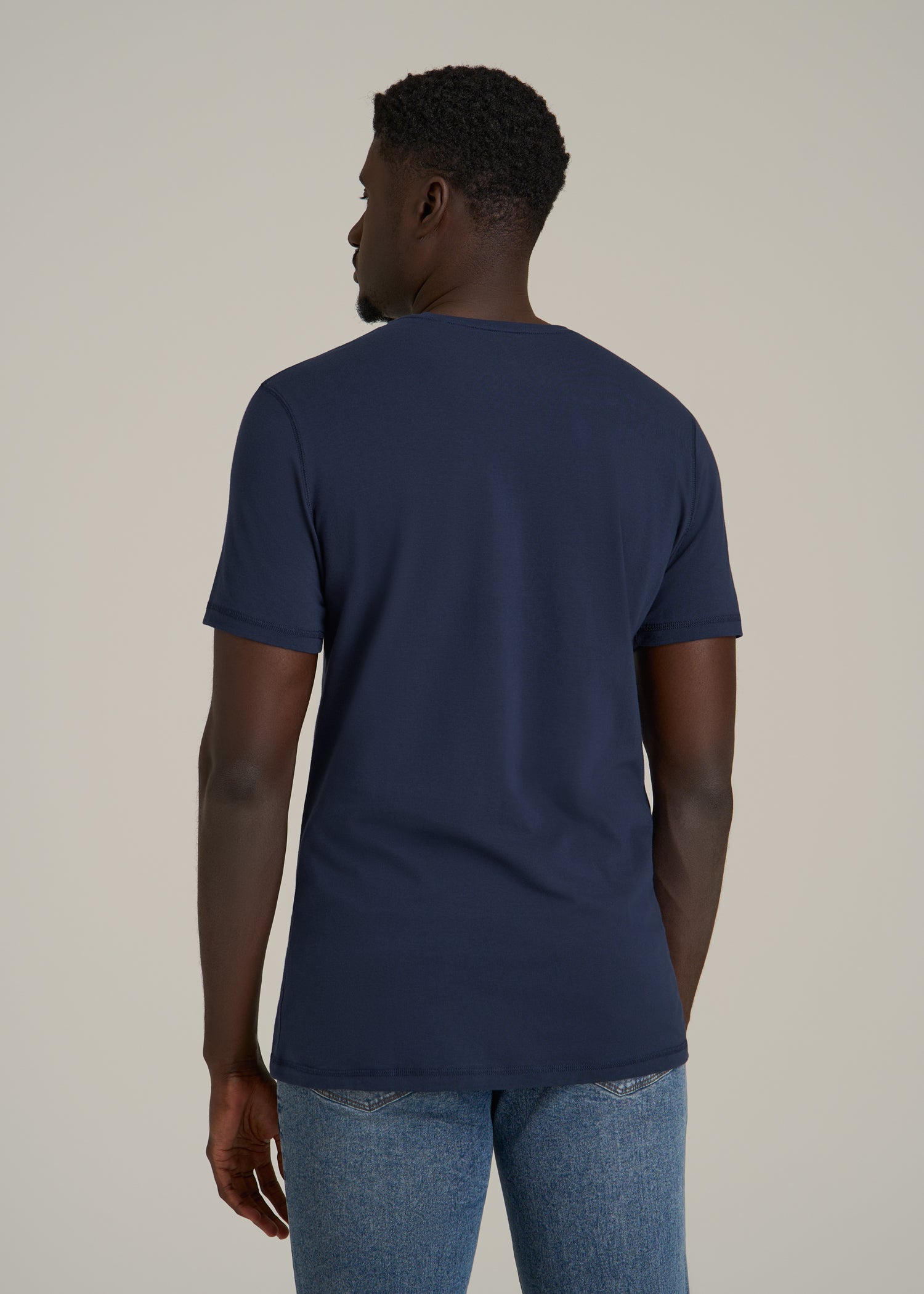 The Essential SLIM-FIT Crewneck Tee for Tall Men in Navy