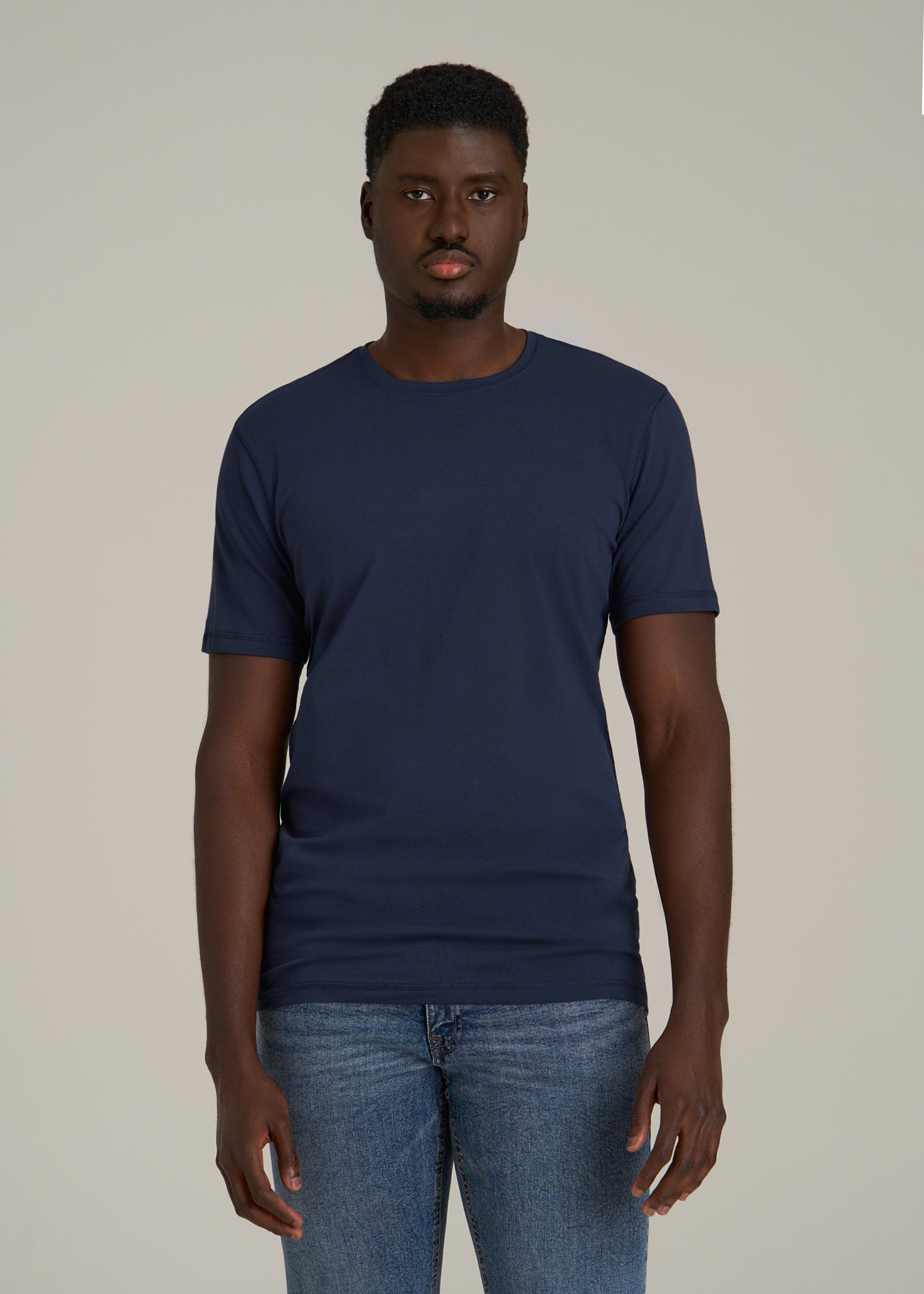 The Essential SLIM-FIT Crewneck Tee for Tall Men in Navy