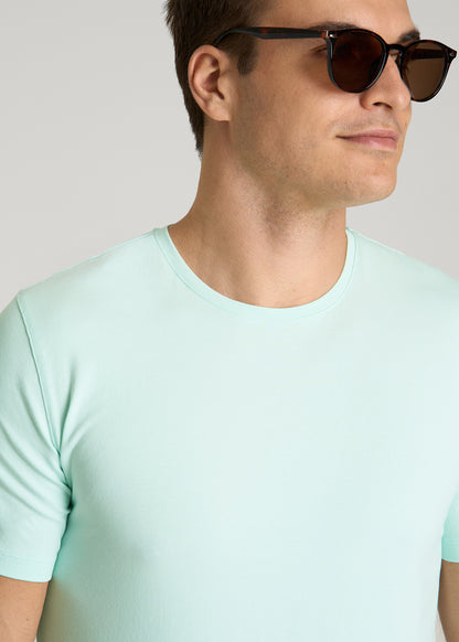 The Essential Slim Fit Crewneck Tee for Tall Men in Opal Blue