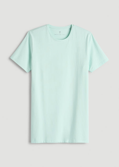 The Essential Slim Fit Crewneck Tee for Tall Men in Opal Blue