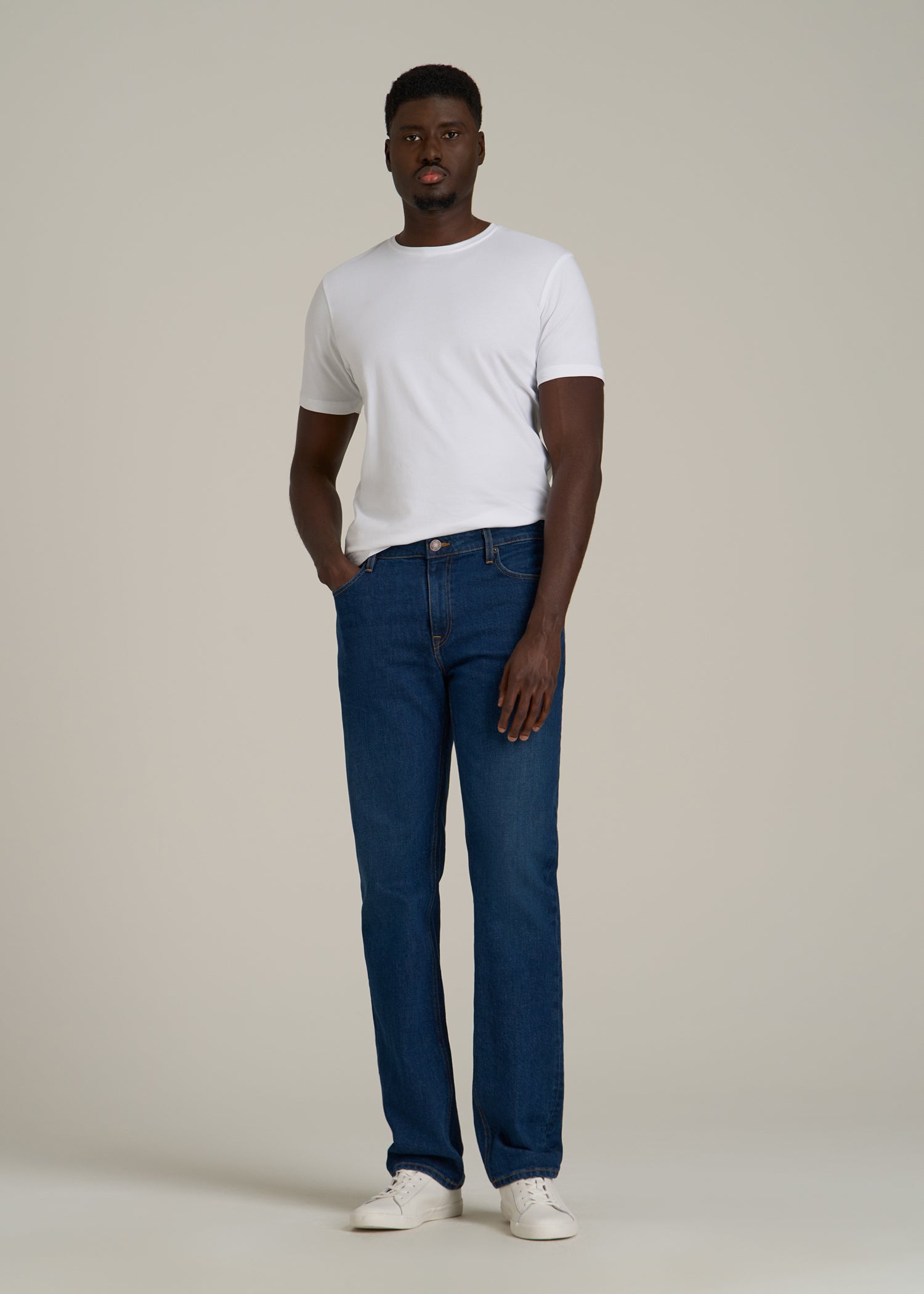 The Essential SLIM-FIT Crewneck Tee for Tall Men in White