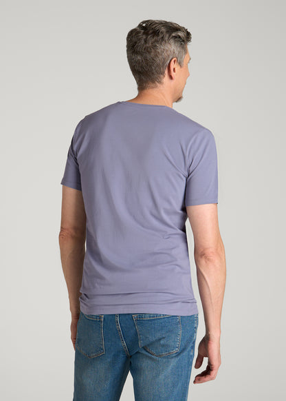 The Essential Slim Fit V-Neck Tee for Tall Men in Blue Granite