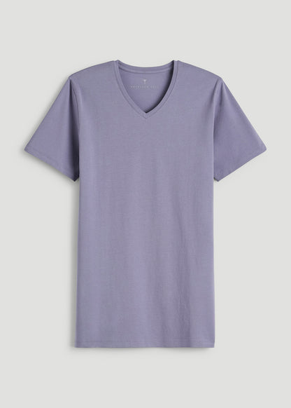 The Essential Slim Fit V-Neck Tee for Tall Men in Blue Granite