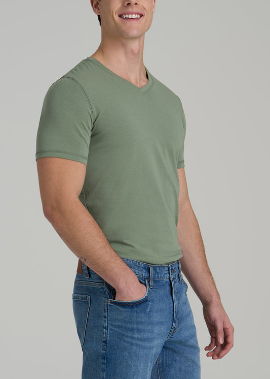 The Essential SLIM-FIT V-Neck Tee for Tall Men in Dark Seagrass