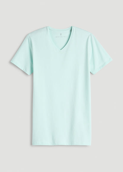 The Essential Slim Fit V-Neck Tee for Tall Men in Opal Blue