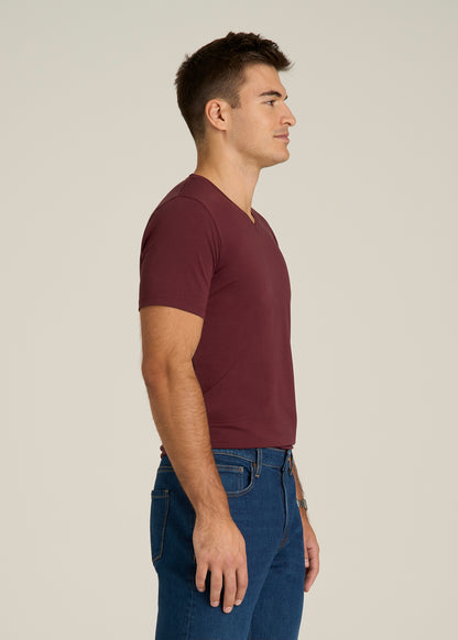 The Essential Slim Fit V-Neck Tee for Tall Men in Tawny Port
