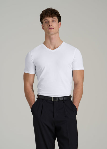 The Essential SLIM-FIT V-Neck Tee for Tall Men in White
