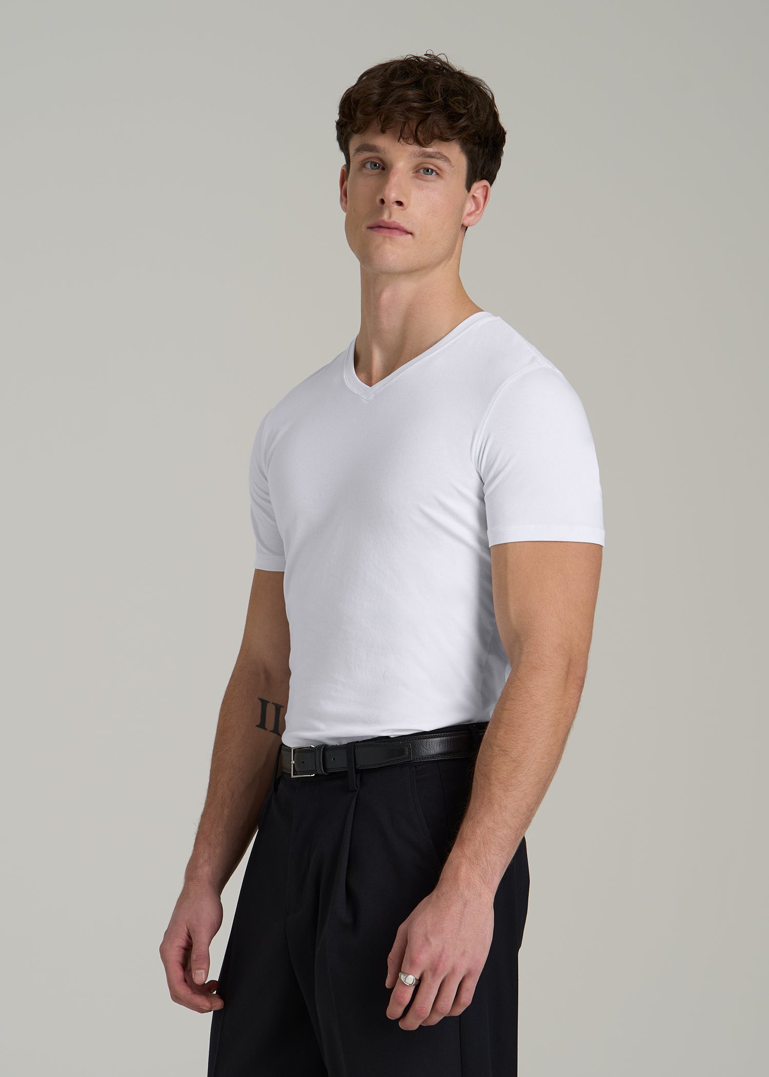 The Essential SLIM-FIT V-Neck Tee for Tall Men in White
