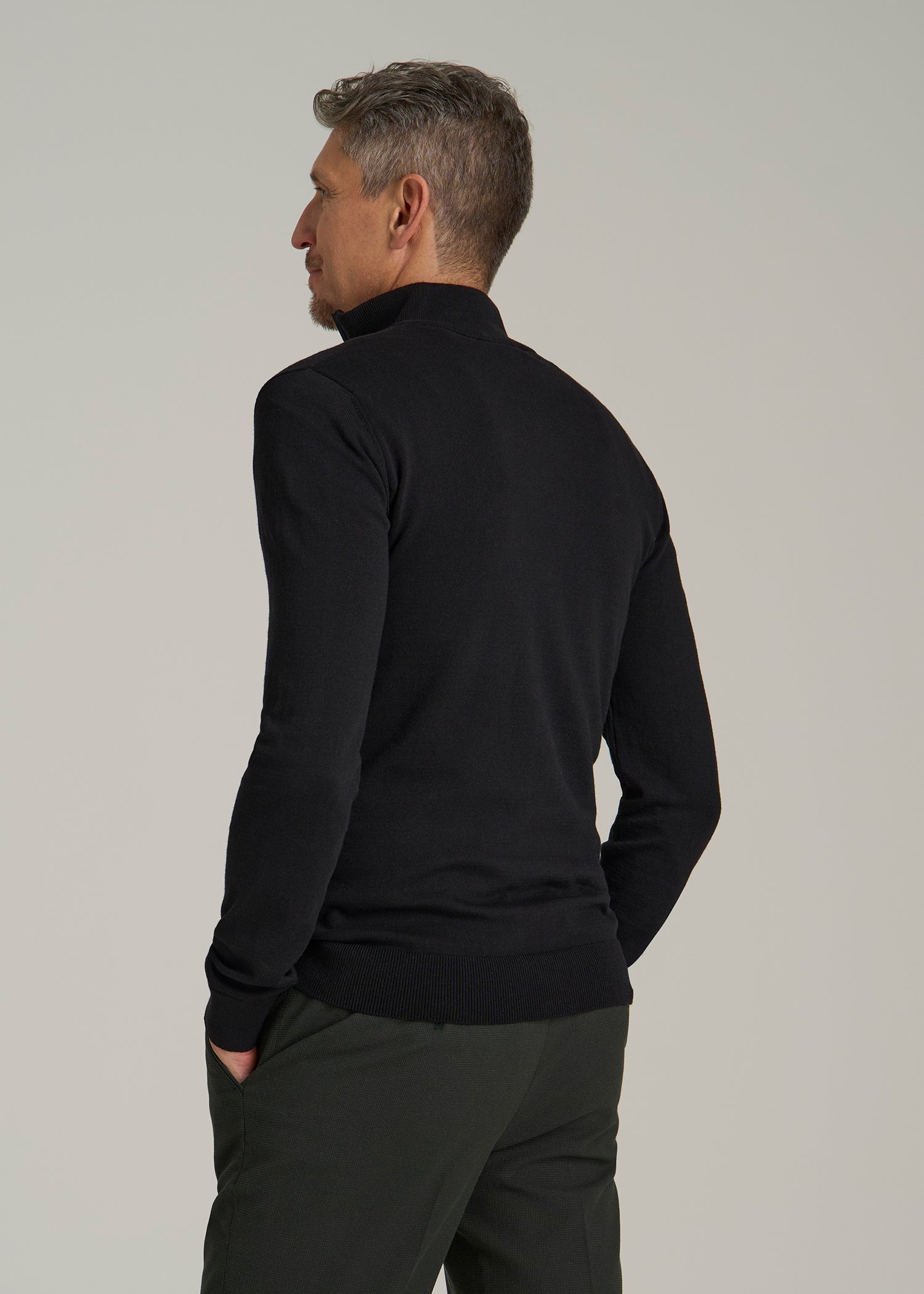 Everyday Quarter-Zip Sweater for Tall Men in Black