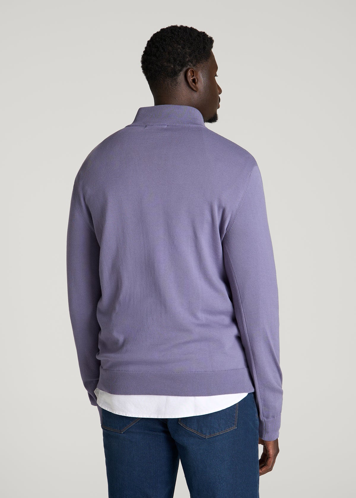 Everyday  Quarter Zip Sweater for Tall Men in Blue Granite