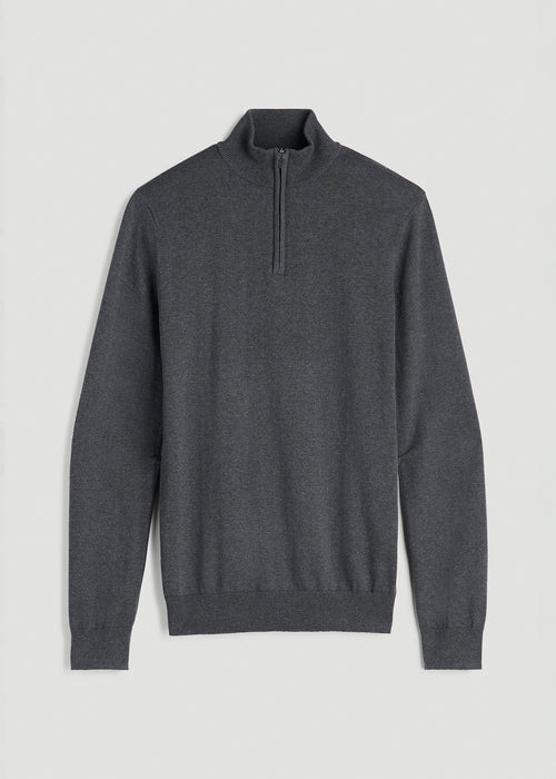 Everyday Quarter-Zip Sweater for Tall Men in Charcoal Mix