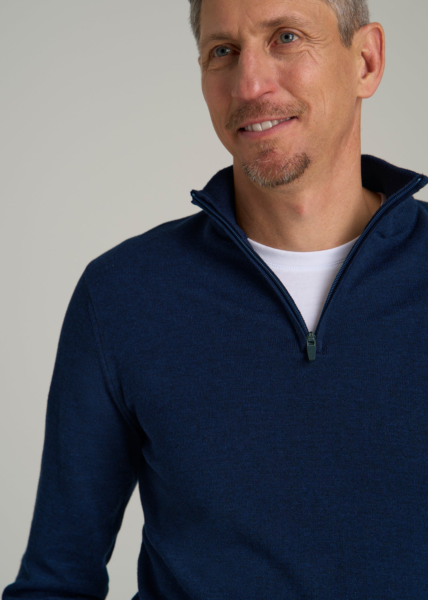 Everyday Quarter-Zip Sweater for Tall Men in Patriot Blue