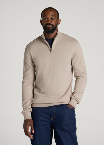 Everyday Quarter Zip Sweater for Tall Men in Simply Taupe