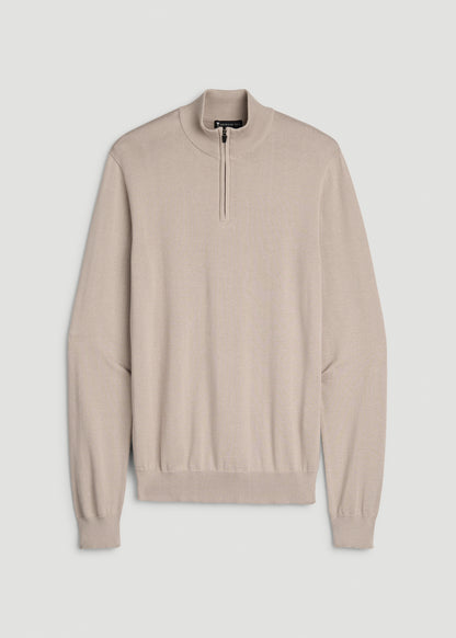 Everyday Quarter Zip Sweater for Tall Men in Simply Taupe