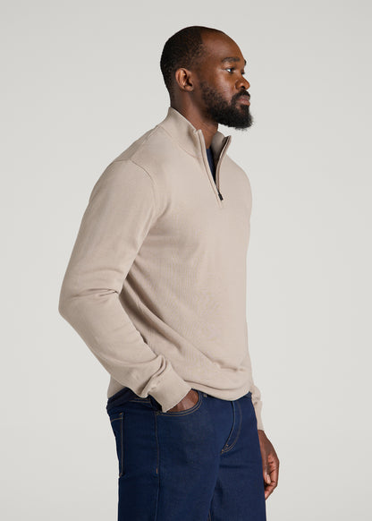Everyday Quarter Zip Sweater for Tall Men in Simply Taupe