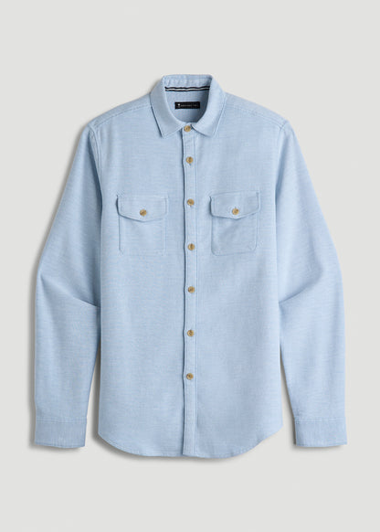 Everyday Comfort Terry Overshirt for Tall Men in Cloud Blue