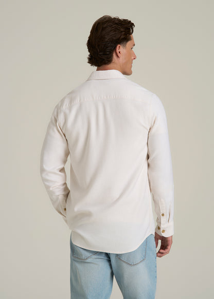 Everyday Comfort Terry Overshirt for Tall Men in White Swan