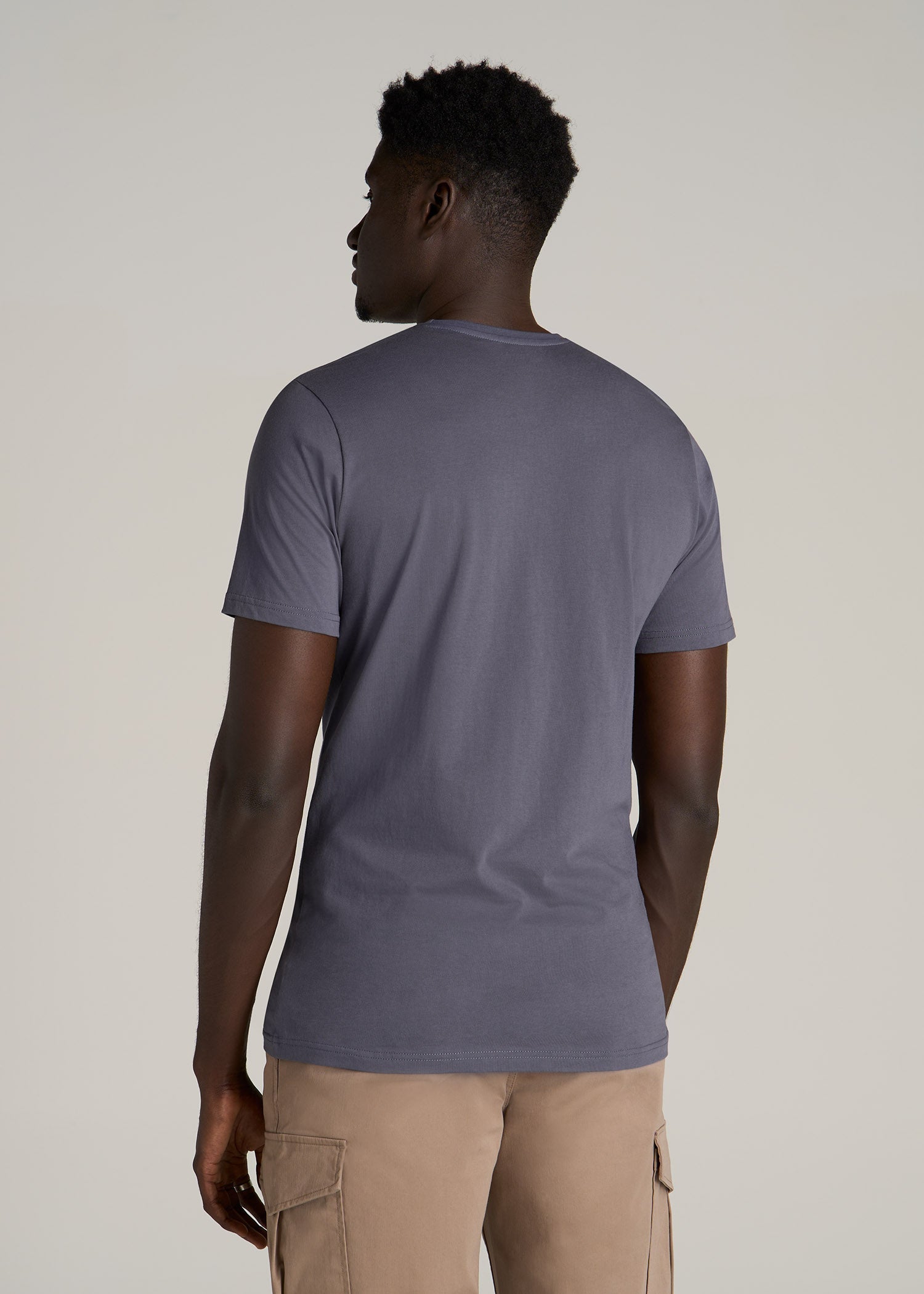 The Everyday Regular Fit Crewneck T-Shirt for Tall Men in Grey Blue
