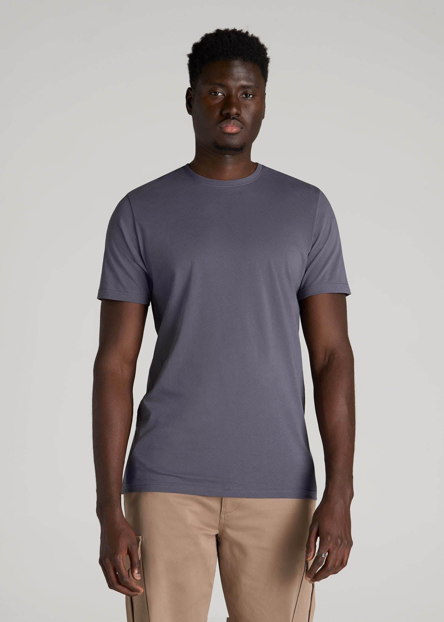 The Everyday Regular Fit Crewneck T-Shirt for Tall Men in Grey Blue