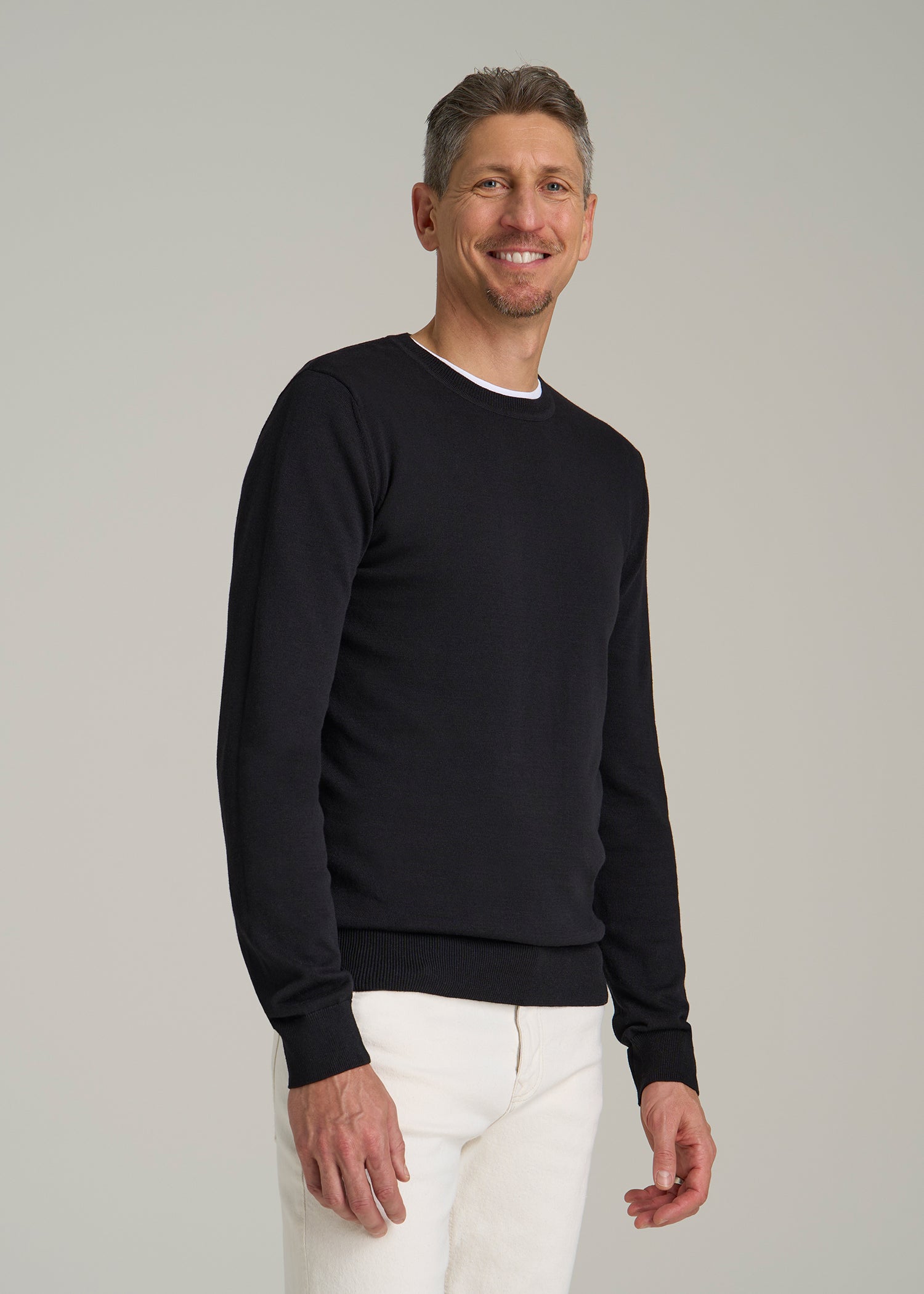 Everyday Crewneck Sweater for Tall Men in Black