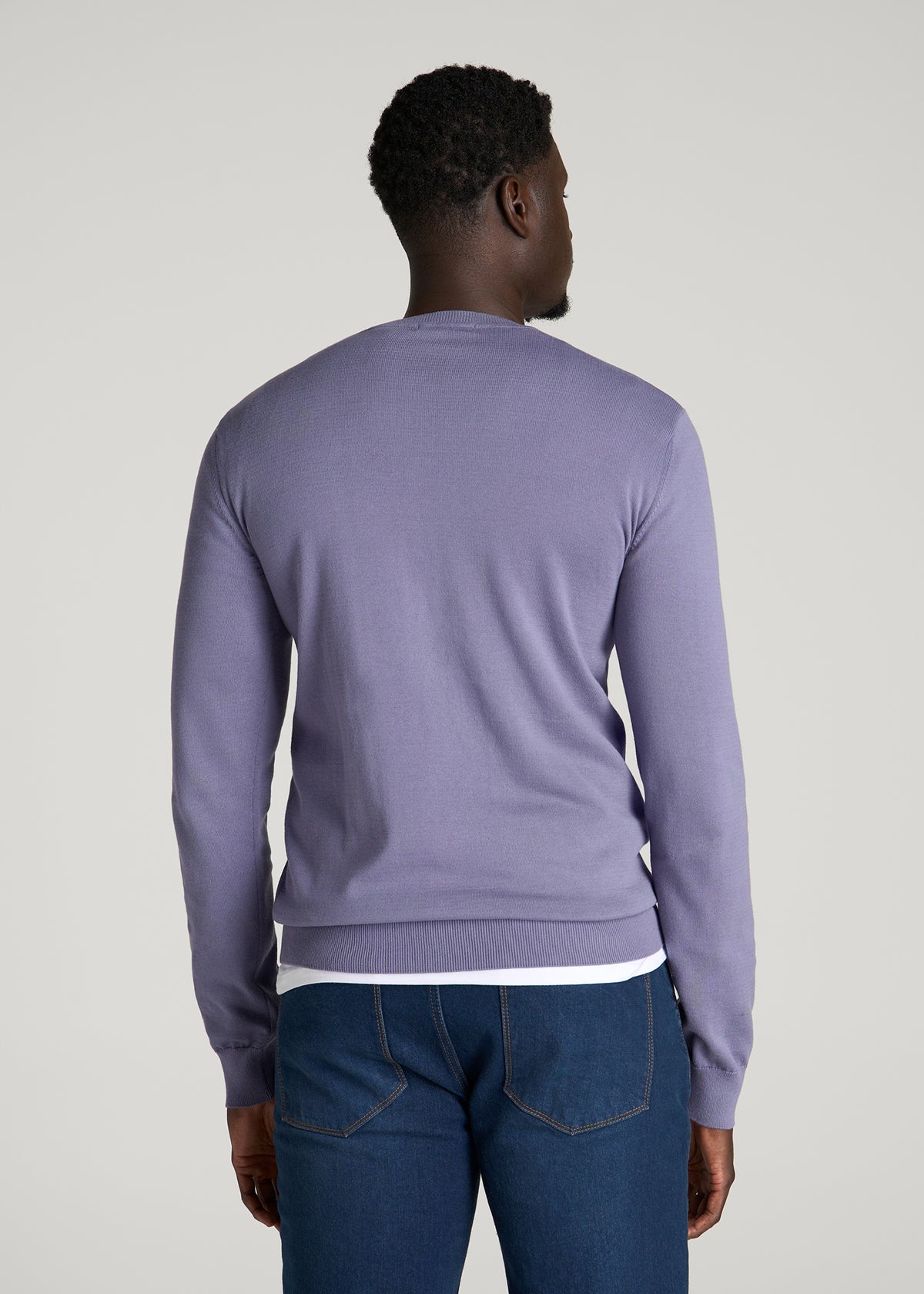 Everyday Crewneck Sweater for Tall Men in Blue Granite