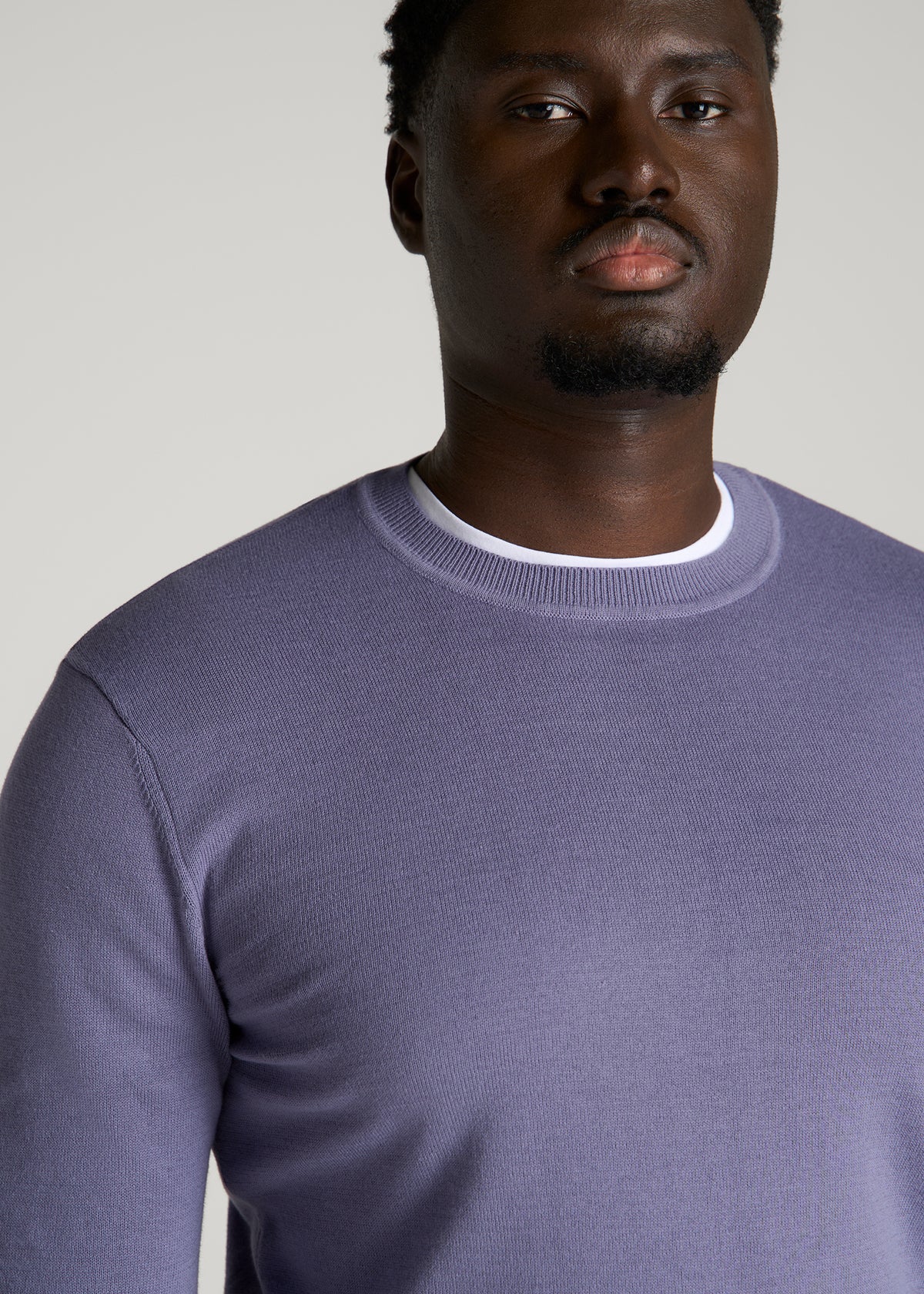 Everyday Crewneck Sweater for Tall Men in Blue Granite