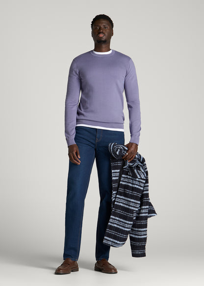 Everyday Crewneck Sweater for Tall Men in Blue Granite