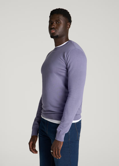Everyday Crewneck Sweater for Tall Men in Blue Granite