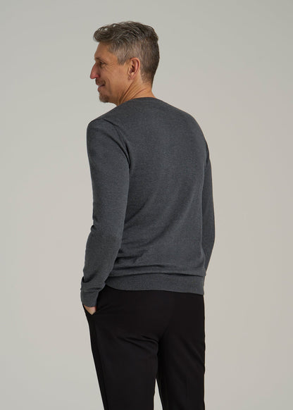 Everyday Crewneck Sweater for Tall Men in Charcoal Mix