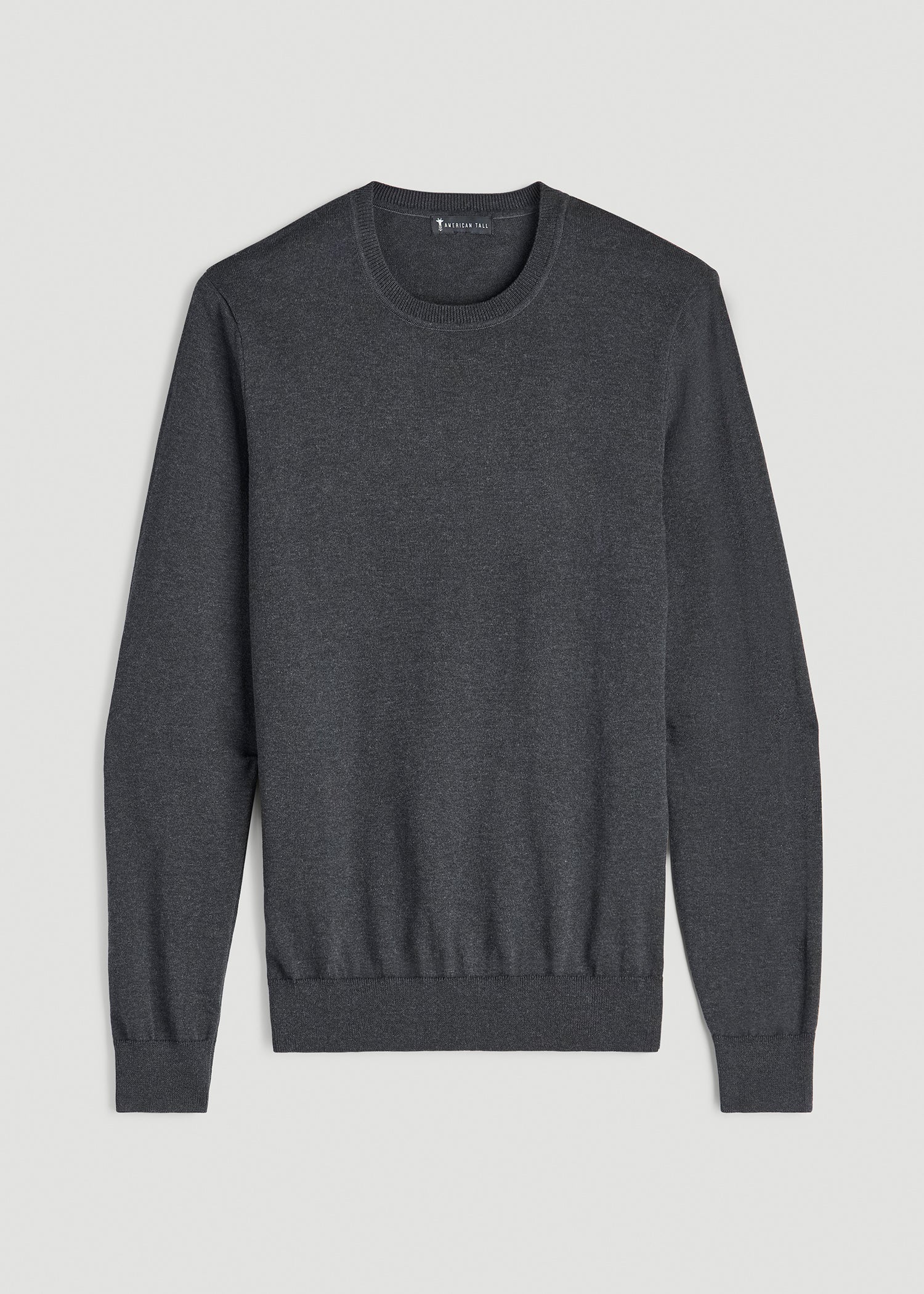 Everyday Crewneck Sweater for Tall Men in Charcoal Mix