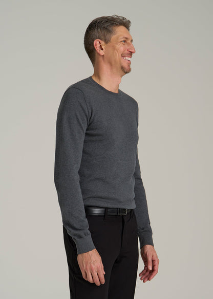 Everyday Crewneck Sweater for Tall Men in Charcoal Mix
