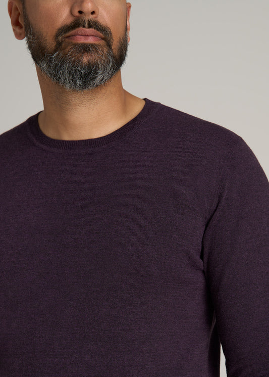 Everyday Crewneck Tall Men's Sweater in Midnight Plum