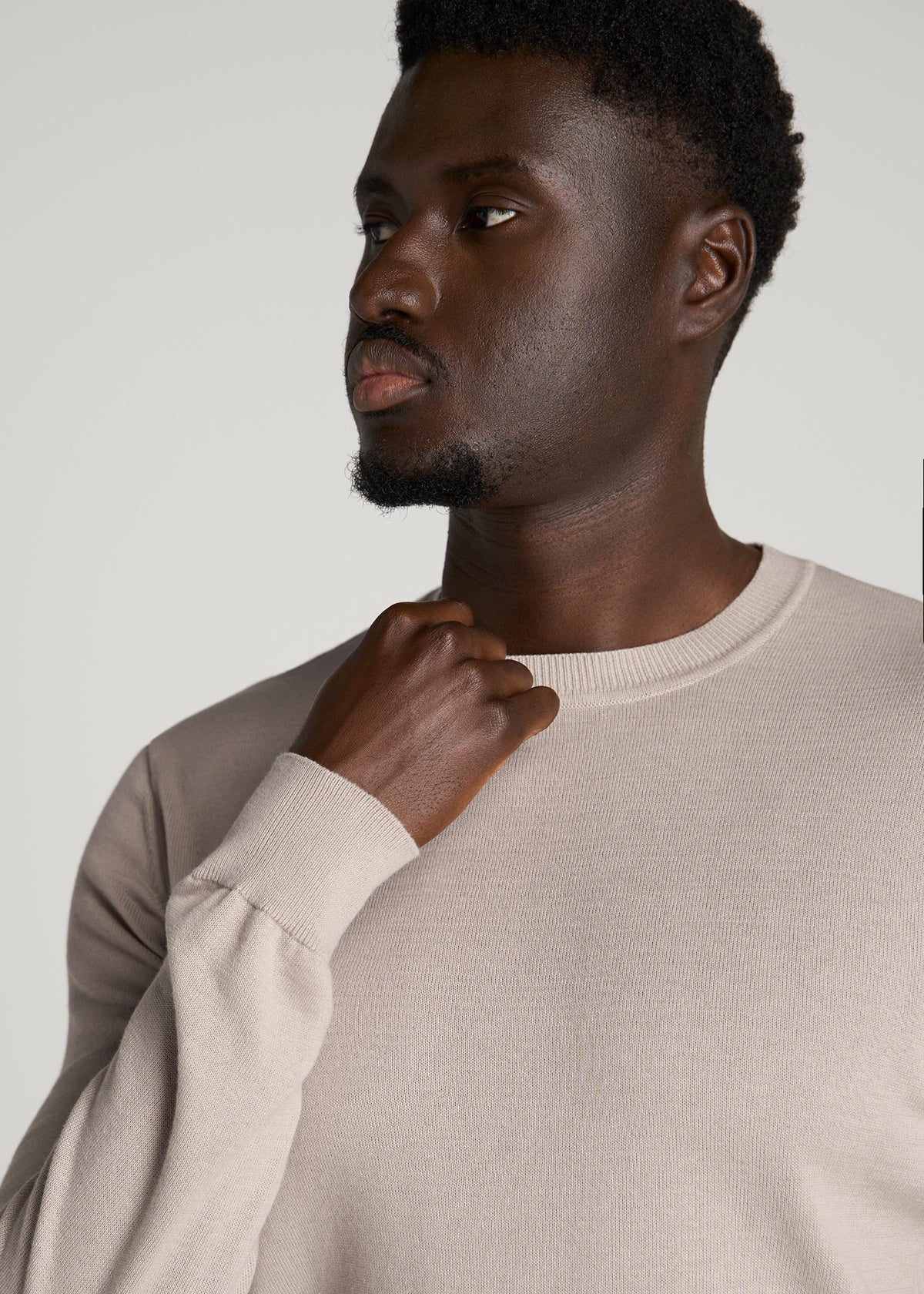 Everyday Crewneck Sweater for Tall Men in Simply Taupe