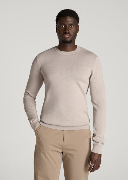 Everyday Crewneck Sweater for Tall Men in Simply Taupe